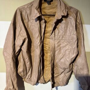 Forever 21 Taupe Bomber Jacket with Camel Lining